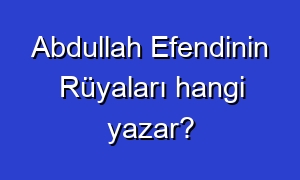 Abdullah Efendinin Rüyaları hangi yazar?