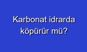 Karbonat idrarda köpürür mü?