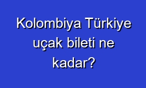 Kolombiya Türkiye uçak bileti ne kadar?