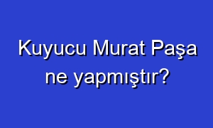 Kuyucu Murat Paşa ne yapmıştır?