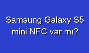 Samsung Galaxy S5 mini NFC var mı?