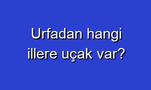 Urfadan hangi illere uçak var?