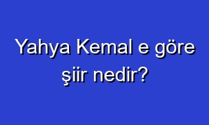 Yahya Kemal e göre şiir nedir?