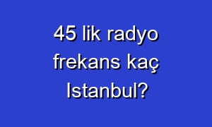 45 lik radyo frekans kaç Istanbul?