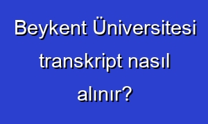 Beykent Üniversitesi transkript nasıl alınır?
