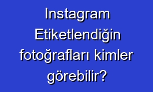 Instagram Etiketlendiğin fotoğrafları kimler görebilir?