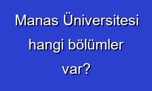 Manas Üniversitesi hangi bölümler var?