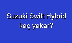 Suzuki Swift Hybrid kaç yakar?