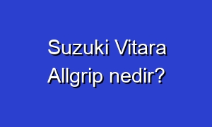 Suzuki Vitara Allgrip nedir?