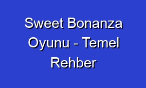 Sweet Bonanza Oyunu - Temel Rehber