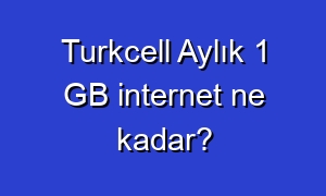 Turkcell Aylık 1 GB internet ne kadar?