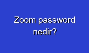Zoom password nedir?